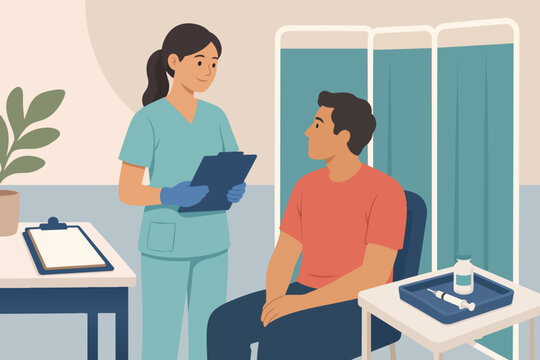 Flu Shot Clinic Check In Scene