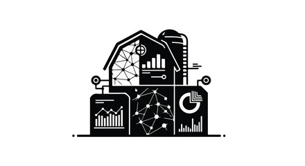 Fototapeta premium Industrial data analysis and manufacturing concept with graphs and charts