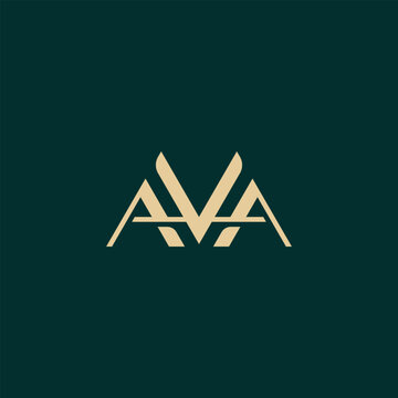 Minimalist Letters AVA Monogram luxury elegant gold logo