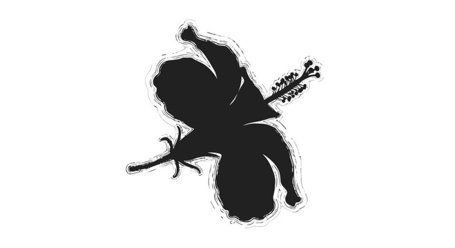 Black Silhouette of Man Dancing Freely.