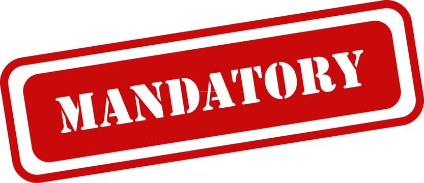 Mandatory stamp seal with white text on red background