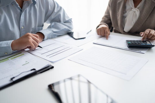 business man Auditor or internal revenue service staff checking annual financial statements company Audit &nbsp;Accounting tax.