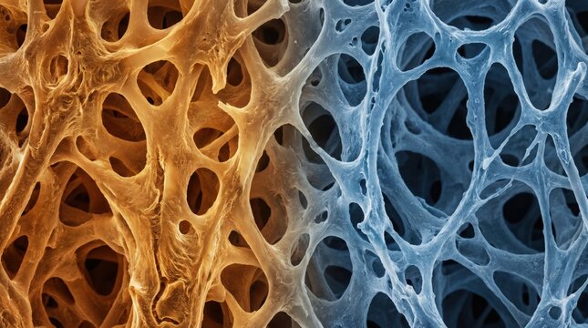 Bone Tissue Osteoporosis Macro Structure Healthy Comparison