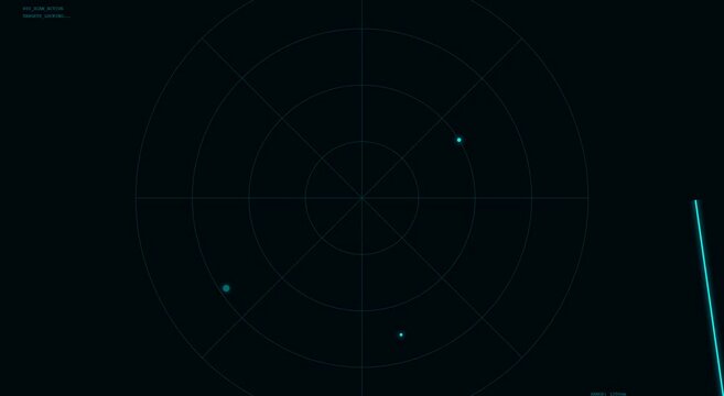 Digital radar screen interface with scanning motion and target tracking animation