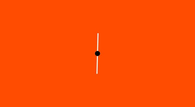 Minimalist clock hand rotation animation on vibrant orange animation background