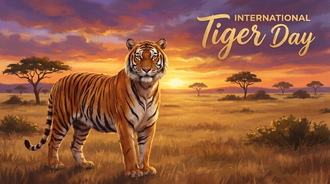 international tiger day typography art