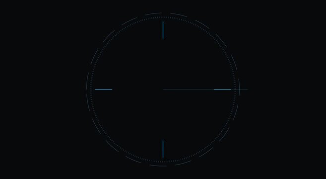 Minimalist digital clock interface hud animation with rotating second hand animation