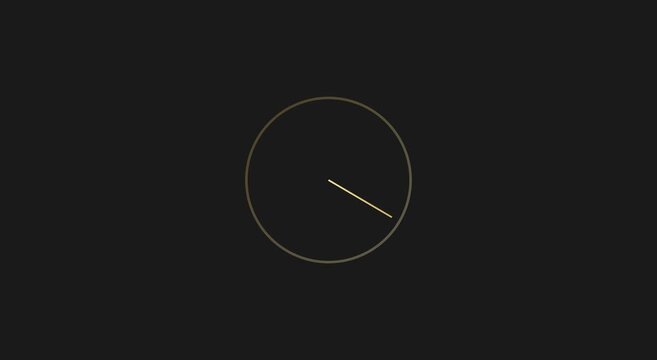 Minimalist gold clock animation: time passing motion animation timer countdown