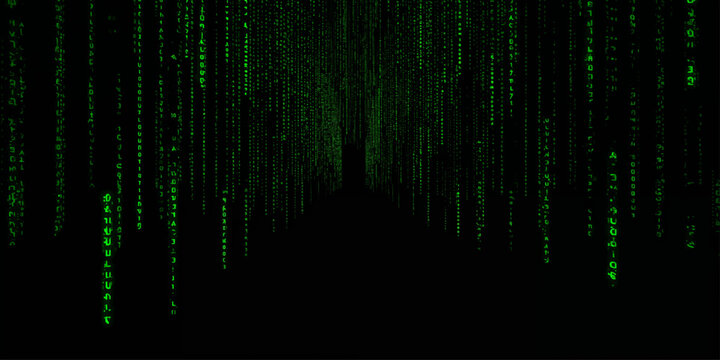 Colorful binary code digital wave background for technology design