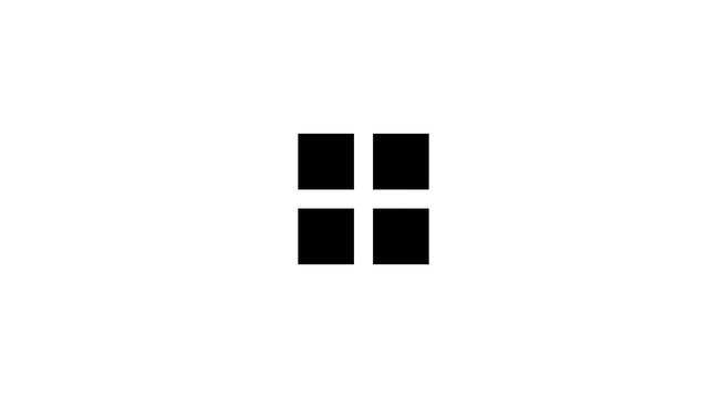 Minimalist grid animation: four animation black squares expanding and contracting