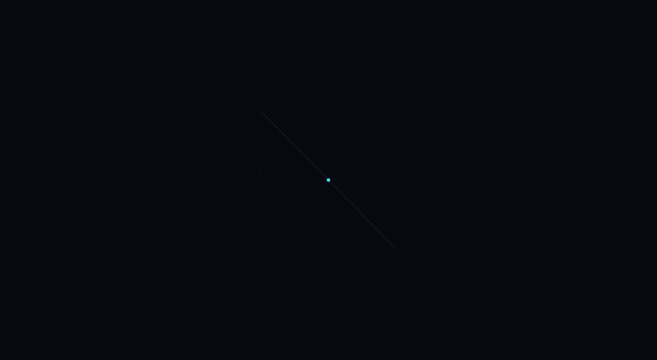 Minimalist hud loading spinner animation with rotating digital clock hand animation