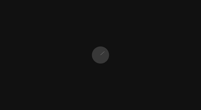 Minimalist loading spinner animation on dark animation background, for ui/ux