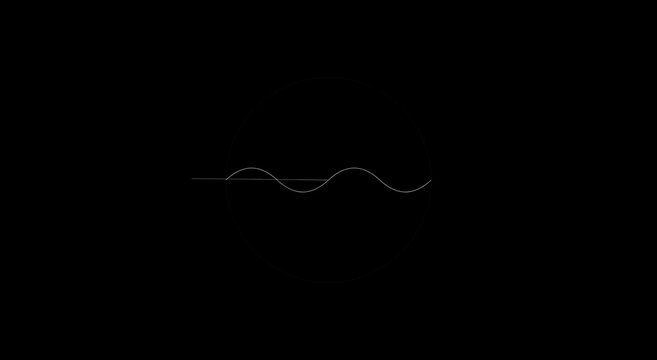 Minimalist loading spinner animation with rotating line and wave motion animation
