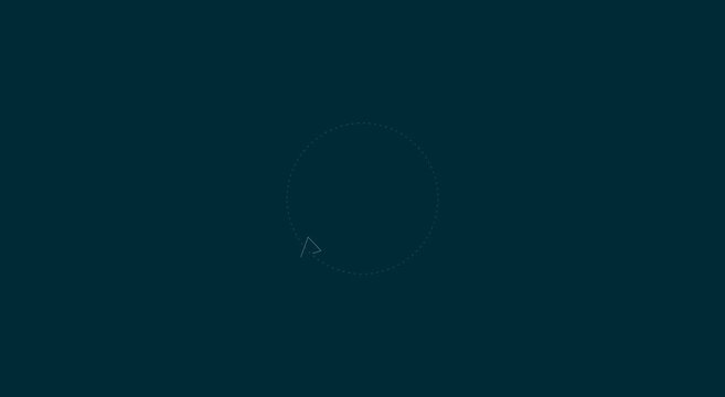 Minimalist loading spinner animation with rotating triangle and dotted circle animation