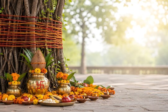 Indian women celebrating Vat Savitri Vrat, Vat Purnima (Pournima), Savitri Amavasya, Bargad Pooja, and the Banyan Tree Festival.