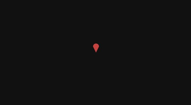 Minimalist red map pin pulsing on dark animation background, for location services