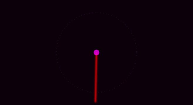 Minimalist red radar scanner animation on dark background, circular motion loop animation