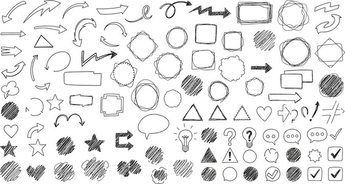 Minimalist flat icons and arrows set