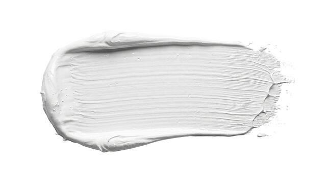 Thick white paint brush stroke smear and texture