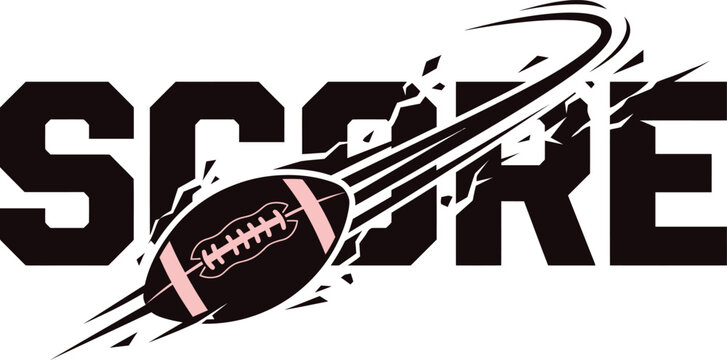 American football score graphic with motion effect
