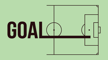Soccer field goal diagram with bold text © MDSAMIN