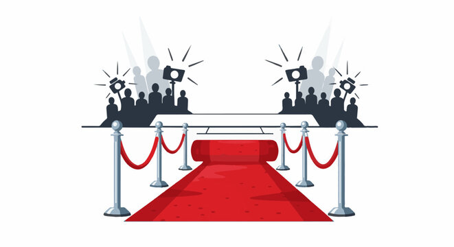 Red carpet event with crowd and paparazzi flash