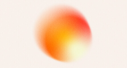 Vibrant warm orange circle with motion fade effect. Gradient background with grainy noise texture. Abstract poster or wallpaper. Modern minimalist design © accogliente