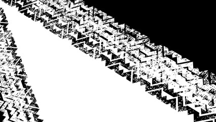 Fototapeta premium Geometric tire tread grunge background in monochrome 