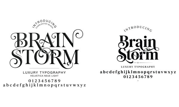 Brain storm typography design luxury fonts charleston black and helvetica neue light