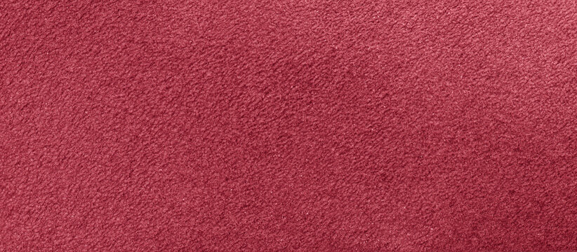 Close-up of natural animal hide Red suede material for footwear