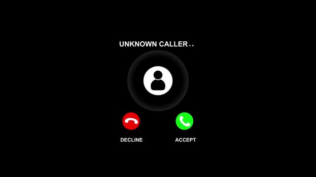 Incoming Call Screen Unknown Caller Smartphone Interface Accept or Decline Call Mobile Communication U I Modern Digital Interaction Technology Concept