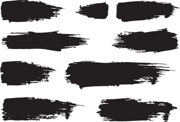 Fototapeta premium Black brush stroke textures for graphic design and editing