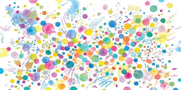 Colorful Confetti Abstract Background with Circles Seamless Seamless Pattern Design