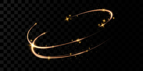 Plakat Abstract Gold Spiral Light Speed Motion Effect Background