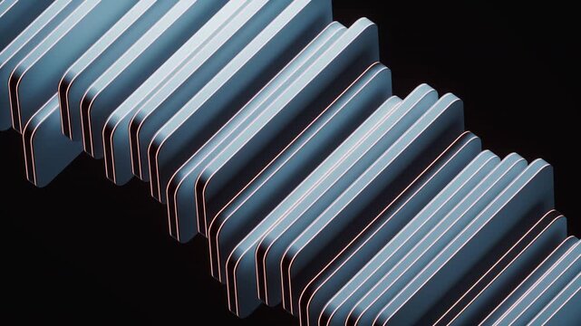 Randomly arranged rounded rectangular blocks background, 3d rendering.