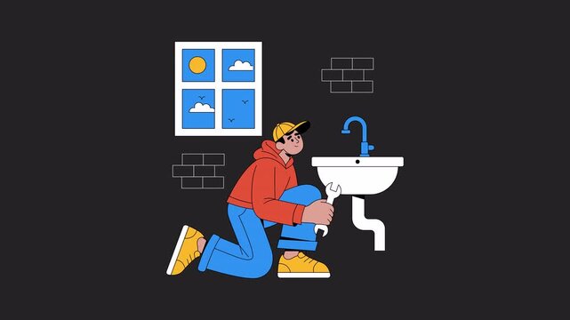 Sink Repair Animation Alpha Channel