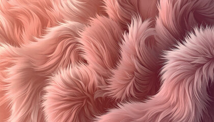 Peach fuzz faux fur texture background vector. Seamless realistic fluffy pink animal skin pattern, soft hairy shaggy fleece wallpaper. Perfect for luxury feminine fashion textiles, cozy backdrop. © Bediha Duru Öksüz