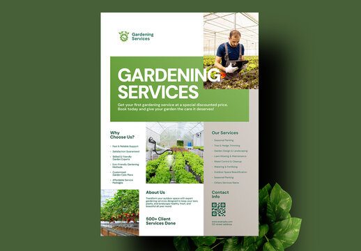 Modern Gardening Service Flyer Layout