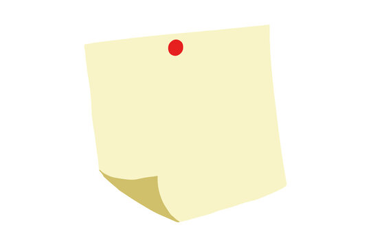 A yellow sticky note with a red pin attached to it, ready to jot down important information