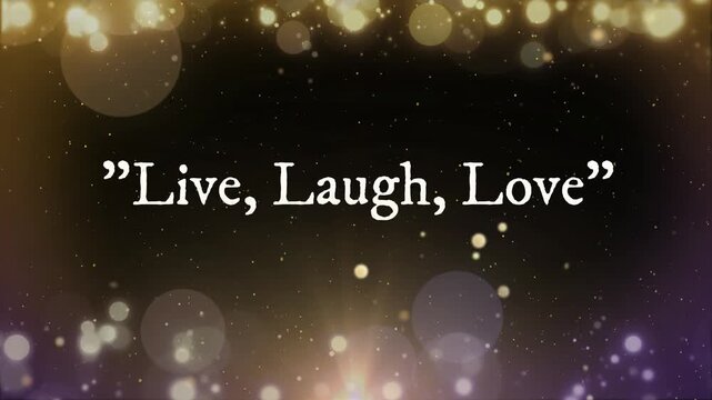Inspirational quote on dark background with bokeh lights