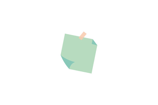 A simple green note paper stuck with tape