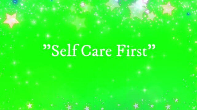 Inspirational Self Care Quote on Green Background