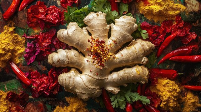 Spiced ginger root centerpiece