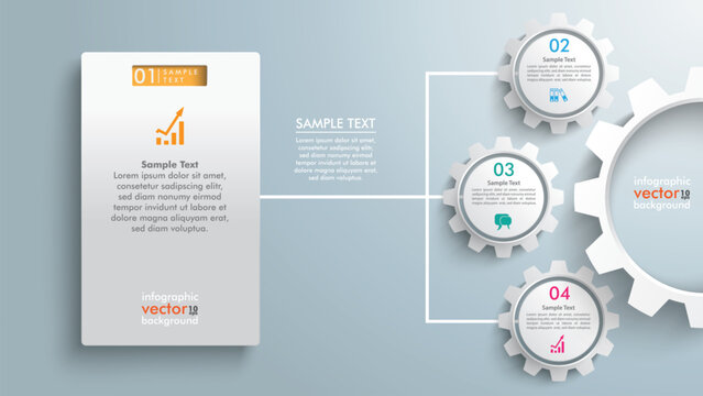 Pres Menu Network Symbol Infographic 3 Gears