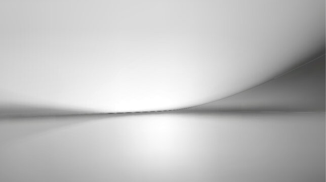 3d studio limbo background with gradient grey walls, gray floor, white silver glowing light, realistic vector background. Elegant empty room, abstract clean space for product display