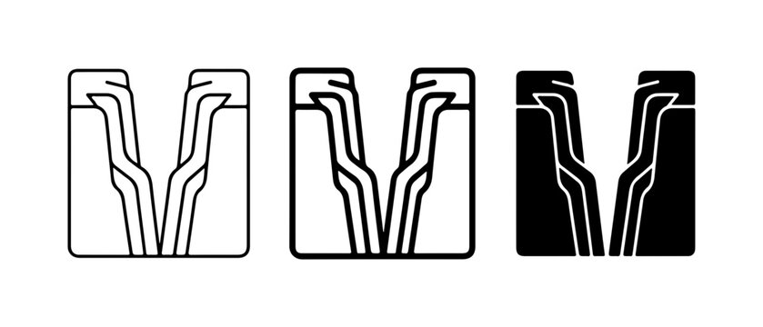 Abstract V Shape Icons, Minimalist Geometric Symbols, Modern Design Elements