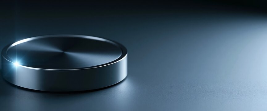 Metallic circular knob with light reflection