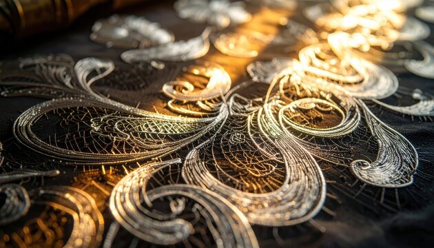 Intricate Filigree Pattern Woven From Fine Silver Threads
