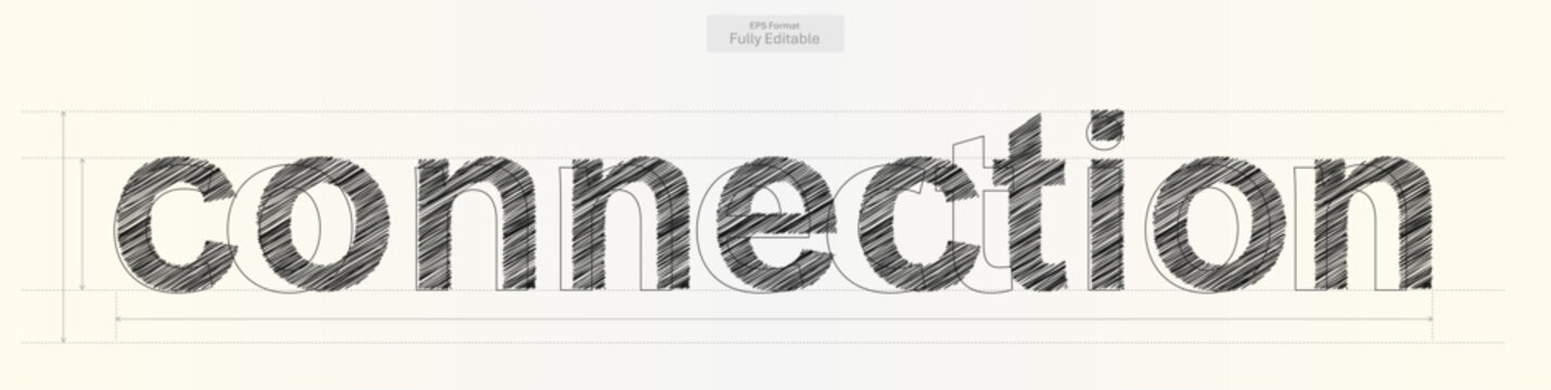 Connection Word with Precise Typography Lines for Business Design