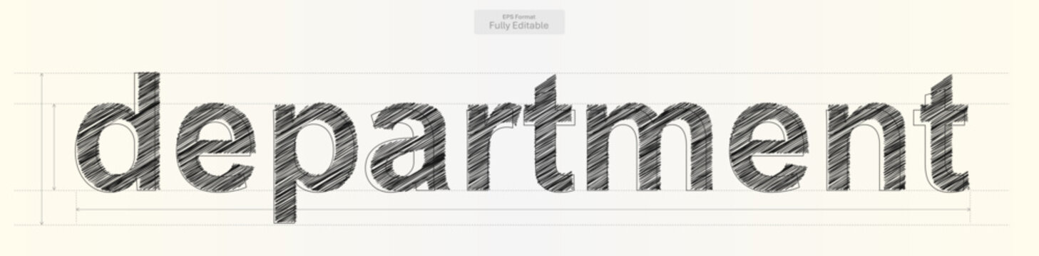 Department Word with Precise Typography Lines for Business Design